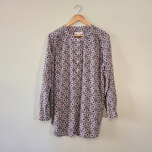 LOFT by Ann Taylor Business Casual White Blouse with Pattern